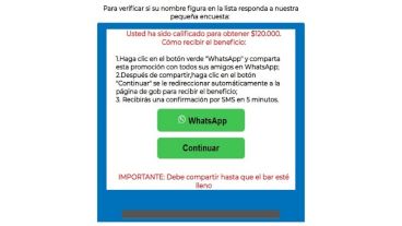 Cualquiera sea la respuesta, el mensaje confirma que el receptor es beneficiario de la suma mencionada.