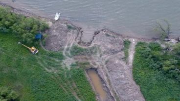 Imágenes de la maquinaria en la zona.