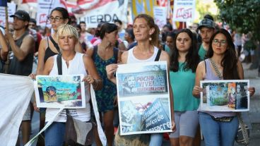 Celeste Lepratti, en la marcha de este jueves.