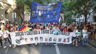 La movilización al llegar a gobernación.