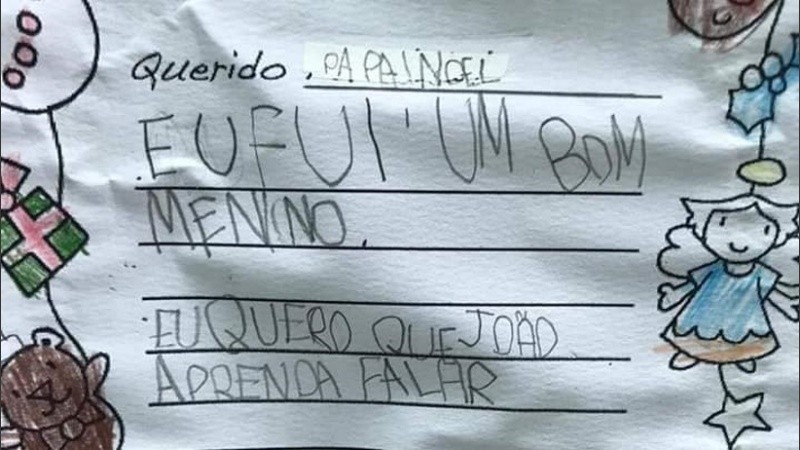 La carta de Rafael a Papá Noel.