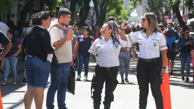 Operativo de tránsito en el centro.