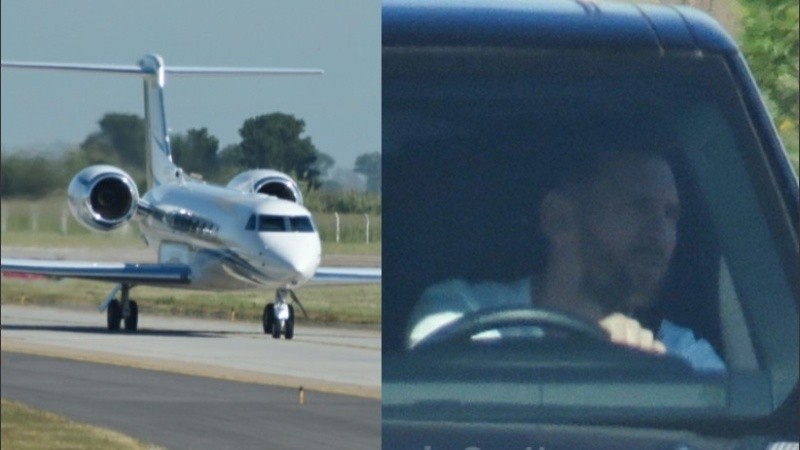 Lionel Messi llegó a Rosario en su avión privado.