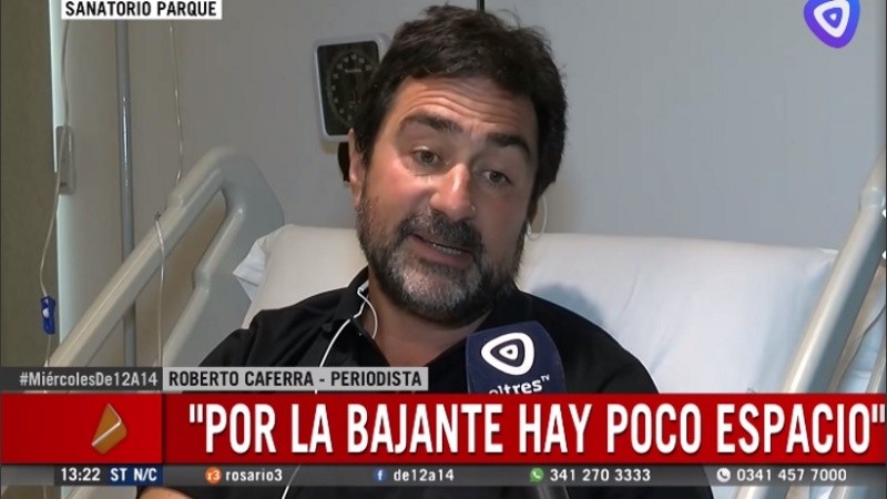 Roberto durante la primera internación tras ser picado por la raya. 