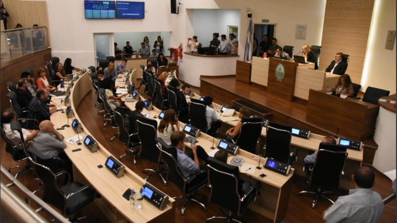 La sesión de este martes en el Concejo de Rosario. 
