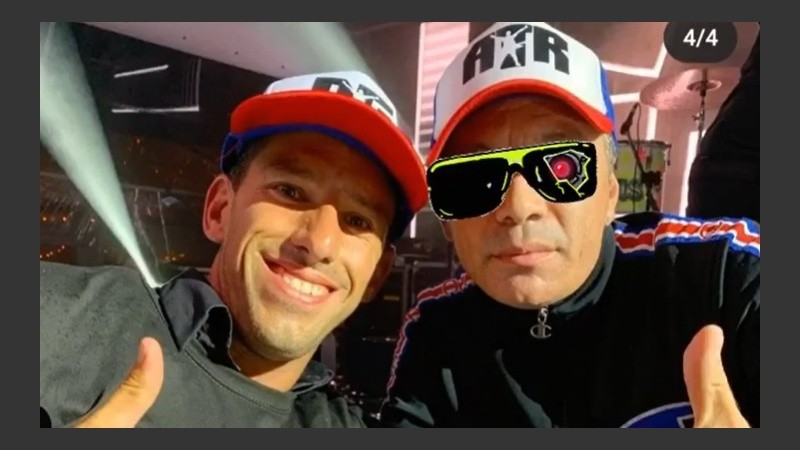 Maxi ATR en la fiesta de su amigo Lucho Suárez. 