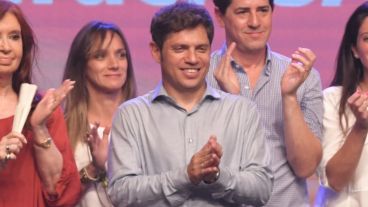 Kicillof en la celebración de este domingo a la noche.