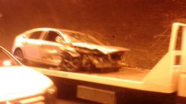 Así quedó el auto siniestrado.