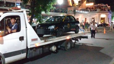 El taxi incautado este viernes en Pichincha.