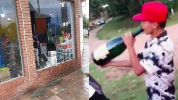 Los ladrones se sacaron fotos degustando el botín.