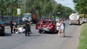 La escena del choque en la zona oeste de Rosario.