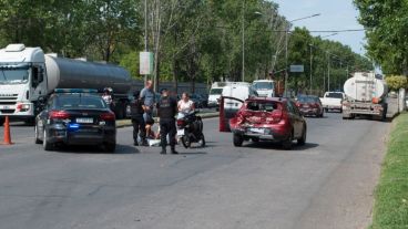 La escena del choque en la zona oeste de Rosario.