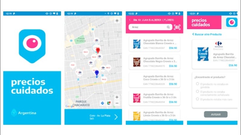 La app permite acceder a la lista completa de los 310 productos.