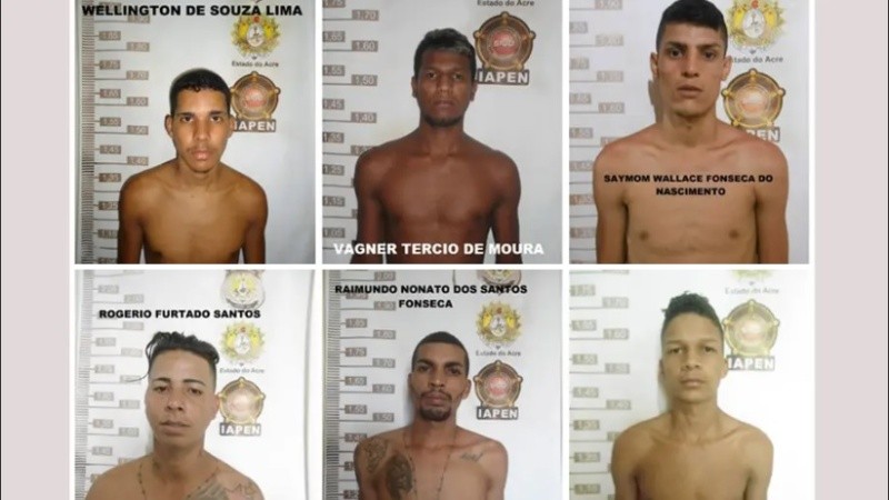 Algunos de los evadidos en el estado amazónico de Acre.