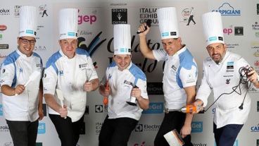 Los heladeros argentinos que se subieron al podio en el Mundial de Italia.