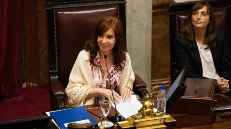 Cristina, actual vice y como tal presidenta del Senado.