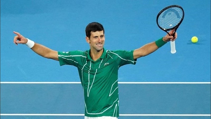 Djokovic en el festejo de Australia.