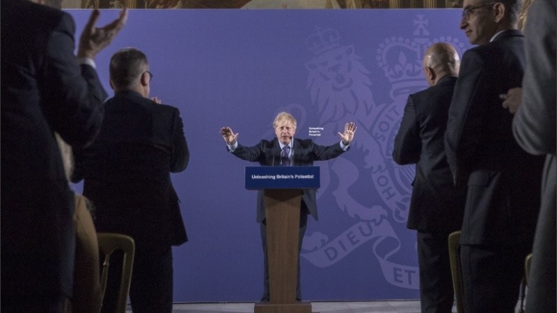 Johnson, en un reciente discurso tras el Brexit.