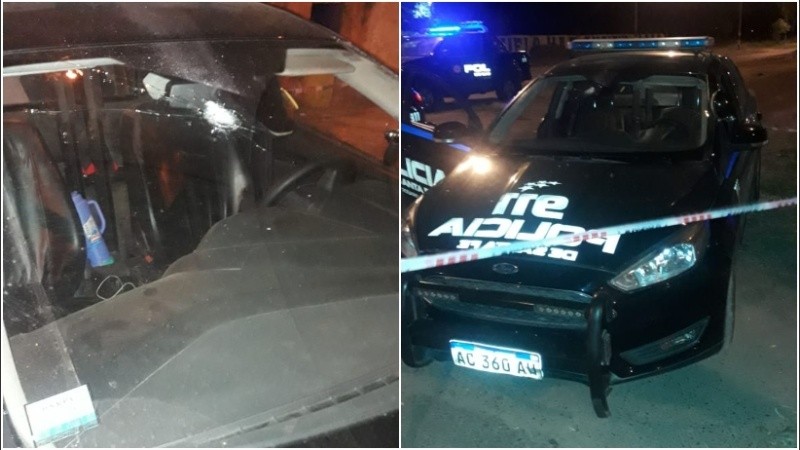 Una mujer policía resultó herida en el ataque al patrullero. 