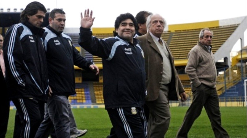 Diego Maradona pisó el Gigante de Arroyito por última vez en 2009