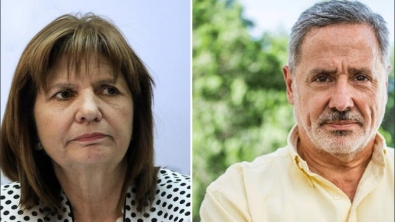 La ex ministra Patricia Bullrich y el actual ministro de Santa Fe, Marcelo Sain.