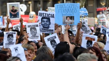 La marcha en Buenos Aires frente al Congreso.