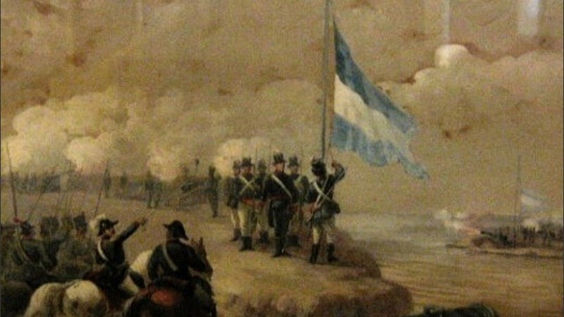Juramento de la Bandera a orillas del Río Paraná, de Guillermo da Re.