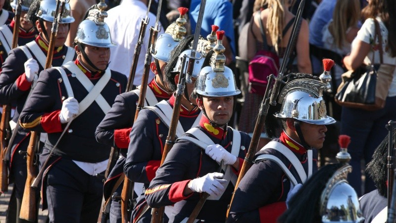 Postales del homenaje a Manuel Belgrano este jueves por la tarde en Rosario.