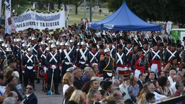 Postales del homenaje a Manuel Belgrano este jueves por la tarde en Rosario.