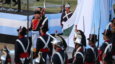 Postales del homenaje a Manuel Belgrano este jueves por la tarde en Rosario.