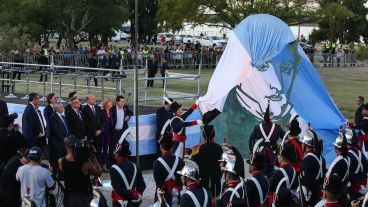 Postales del homenaje a Manuel Belgrano este jueves por la tarde en Rosario.