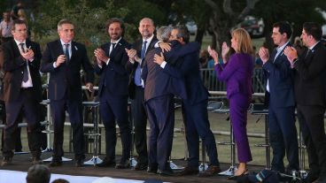 Postales del homenaje a Manuel Belgrano este jueves por la tarde en Rosario.