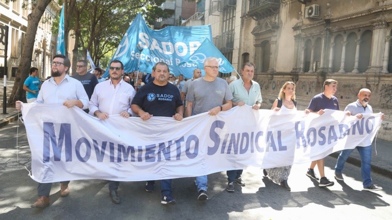 Sadop también participó de la movilización.
