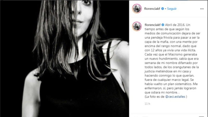 La hija de la ex presidenta realizó un nuevo posteo en Instagram en el que advierte que la 