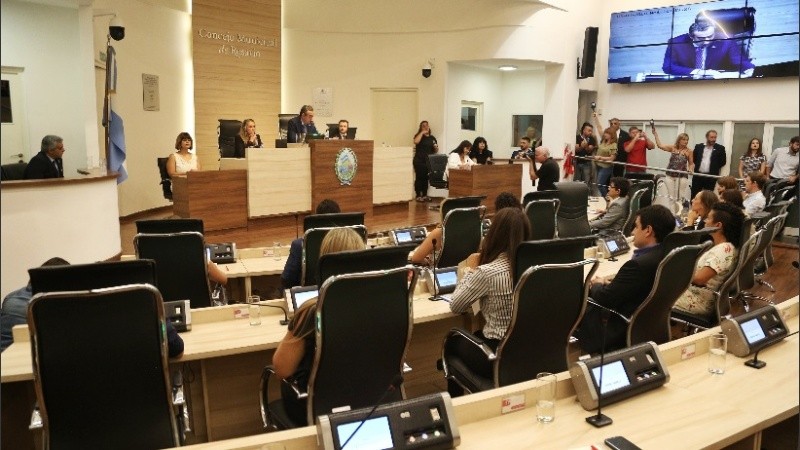 Javkin durante la apertura de sesiones en el Concejo Municipal.