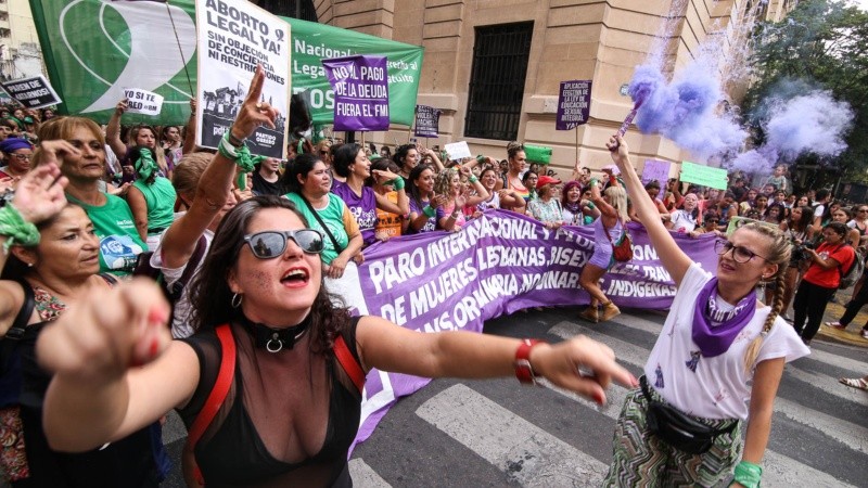 El reclamo por el aborto legal fue una de las consignas preponderantes de la marcha. 