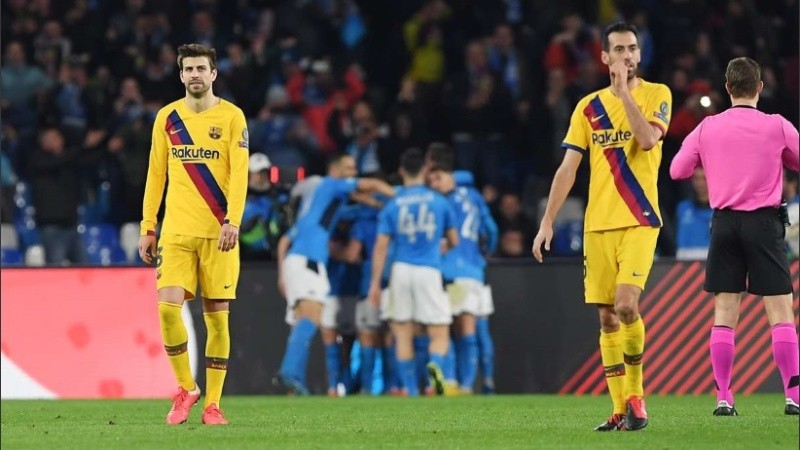 Barcelona empató con Napoli en Italia 1-1. El desquite, a puertas cerradas.