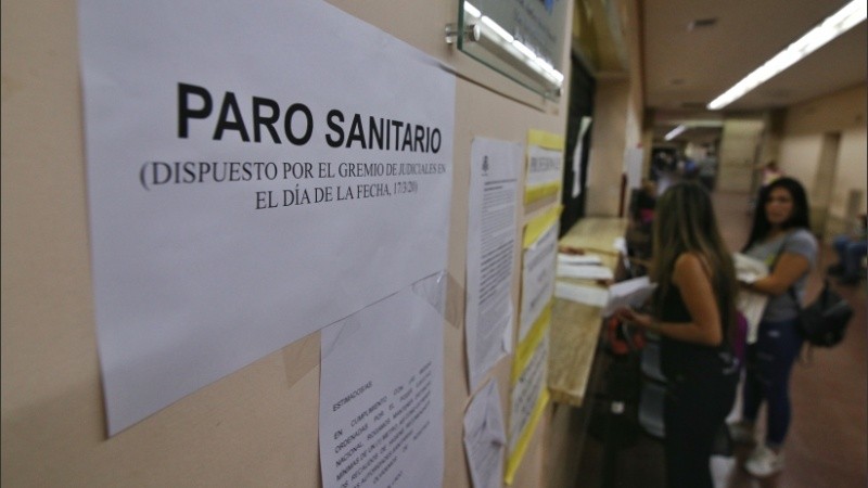 El paro sanitario de este martes en Tribunales. 