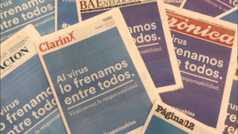 Los diarios unidos contra el coronavirus.