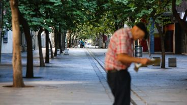 Peatonal Córdoba este domingo por la mañana.