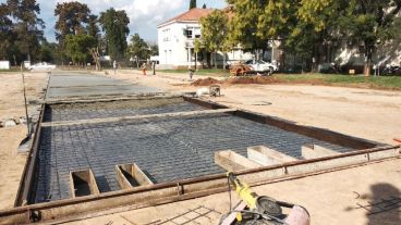 Las bases del futuro hospital de emergencia de Granadero Baigorria.