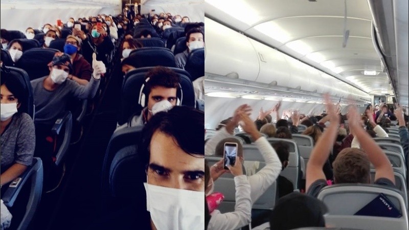 El vuelo desde Perú rumbo a Argentina.