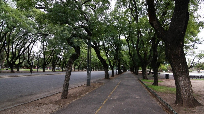 Así luce el Parque Independencia durante la cuarentena obligatoria.