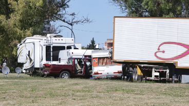 Parte del Circo del Ánima, varado en Rosario.