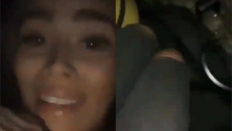 La joven se filmó en el interior del baúl de un taxi para no ser detectada en controles.