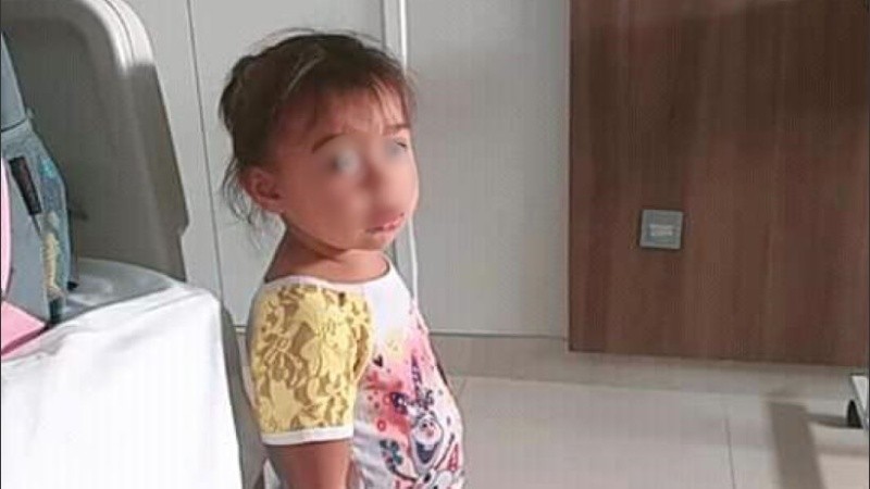 Dana, de dos años, quedó en la casa de una tía en San Lorenzo.