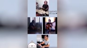 Docentes de música se unieron para cantar a la distancia.