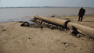 Las fotos de la costa rosarina de un Paraná en retroceso.