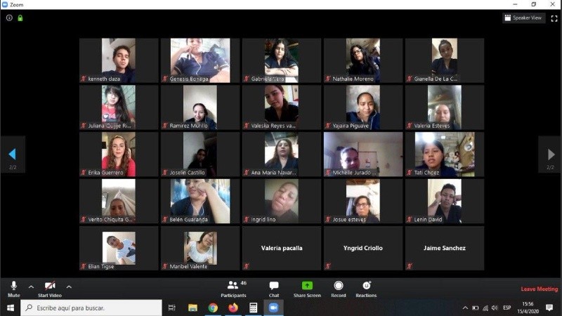 Imagen ilustrativa de una clase a través de la aplicación Zoom. 