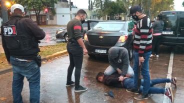 La detención de "Berraco", el lunes pasado en la zona sur de Rosario.